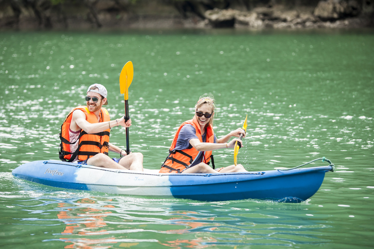 Kayaking on Halong Bay